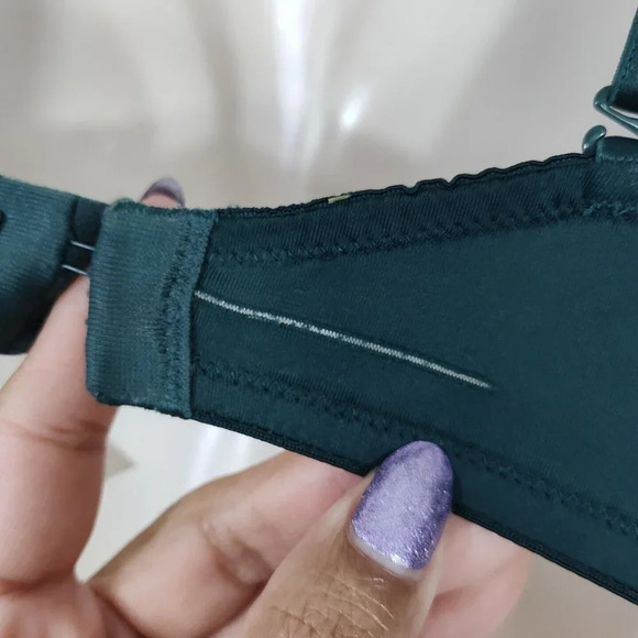 Victorias Secret PINK Wear Everywhere Pushup Bra Women Size 34D Green Underwire - Picture 8 of 11